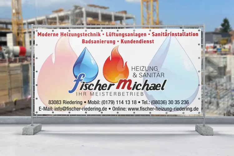 Fischer Michael Heizung & Sanitär Bauzaunbanner